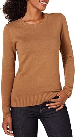 Amazon Essentials Women's 100% Cotton Crewneck Sweater (Available in Plus Size)