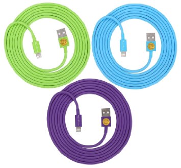 3PCS of HEAVY-DUTY Lightning to USB Sync Charger Data Cable Cord 6ft  2m for iPhone 5s  5c  5 iPhone 6  6plus ipad Air  Mini  iPod Touch 5 and Nano 7purple-green-blue