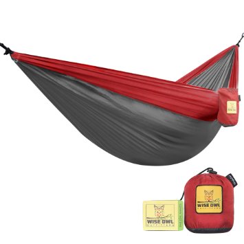 Wise Owl Outfitters Hammock - Crimson Red and Charcoal Gray