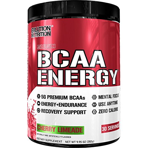 Evlution Nutrition BCAA Energy - High Performance, Energizing Amino Acid Supplement for Muscle Building, Recovery, and Endurance, Cherry Limeade (30 Servings)