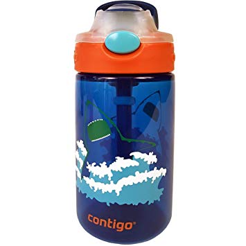 Contigo AUTOSPOUT Straw Gizmo Flip Kids Water Bottle, 14 oz, Blue