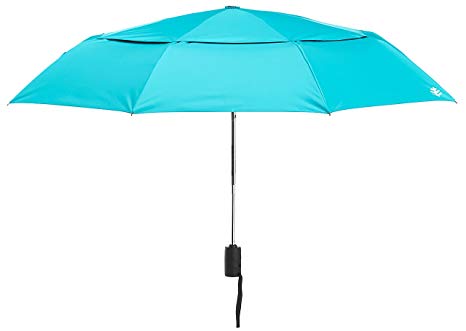 Coolibar UPF 50  42 Inch Travel Umbrella - Sun Protective (One Size- Cooliblue)