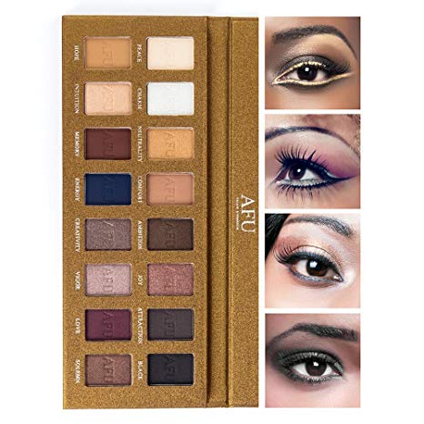 AFU 16 Colors Makeup Eyeshadow Palette Waterproof Glitter Eye Shadows Cosmetic-Earth Tone