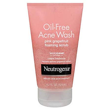 Neutrogena Oil-Free Acne Wash Pink Grapefruit Foaming Scrub, 4.2 Ounce (Value Pack of 2)