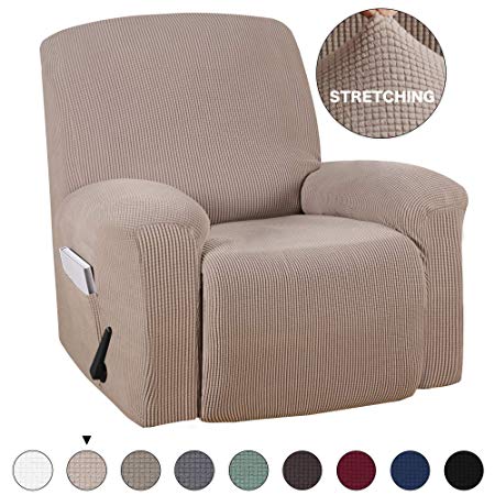 Turquoize Recliner Stretch Sofa Slipcover Sofa Cover Furniture Protector for Recliner Chair Sofa Covers 1 Piece with Pocket Highly Fit for Most Recliner Slipcover (Recliner, Sand)