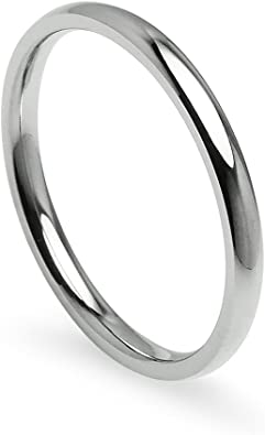 2mm Stainless Steel Prime Comfort Fit Unisex Wedding Band Ring Size 5, 6, 7, 8, 9, 10, 11, 12, 13 w/ Gift Pouch