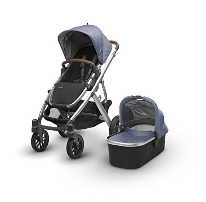 UPPAbaby VISTA Stroller, Blue Marl/Silver/Leather, Henry