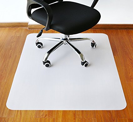 Polytene Office Chair Mat, 47"x35",Hard Floor Protection with Rectangular Shaped Anti Slide Coating on the Underside,White, extra thick 2.1mm