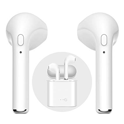 Bluetooth Headphones, Wireless Earbuds Stereo Hands-Free Calling Earphones Sport Driving Headsets with Charging Case for Most Smartphones(One Pair)