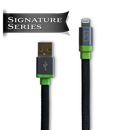 VoltNow Flat Nylon Lightning Cable with Aluminum Housing & Reversible USB - Signature Collection