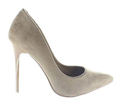 Urban Heels Women's Shoe Metalic - Suede - Patent Material Pointed-Toe Pumps