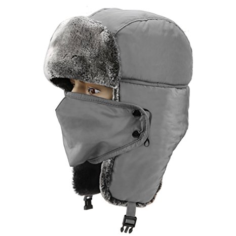 Mysuntown Unisex Winter Trooper Hat Hunting Hat Ushanka Ear Flap Chin Strap and Windproof Mask