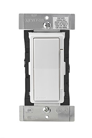 Leviton DZ1KD-1BZ Decora Smart 1000W Dimmer with Z-Wave Plus Technology, White/Light Almond, Works with Amazon Alexa