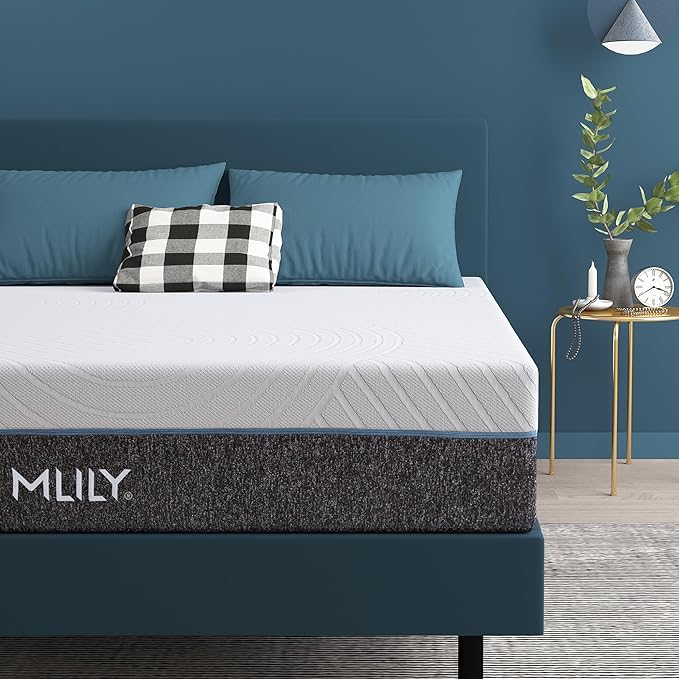 MLILY Fusion Luxe 12.5 Inch King Memory Foam Hybrid Mattress,Gel Infused for Cool Sleep and Spinal Support,Made in USA,CertiPUR-US Certified,Compressed and Rolled-Up Mattress in a Box,76"x80"x12.5"