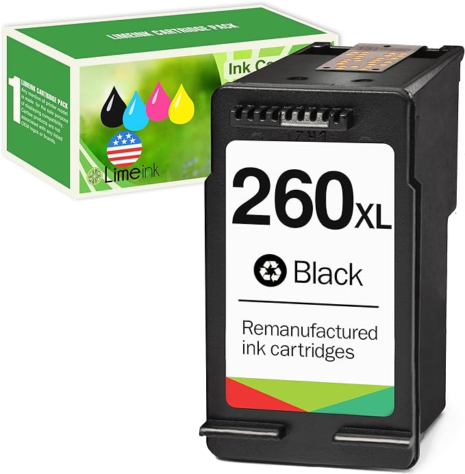 Limeink Compatible Ink Cartridge Replacement for Canon 260 Black Ink Cartridge 260XL for Canon TS6420 Ink Cartridge for Canon TS6400 Ink Cartridge PG-260 Pixma TS5320 TS5300