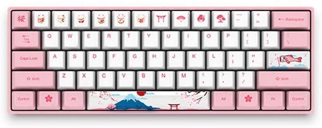 EPOMAKER AKKO 3061 World Tour Tokyo 61 Keys 60% Wired Mechanical Keyboard with PBT Keycaps, NKRO for Gamers/Mac/Win (Cherry Blue Switch, 61 Keys)