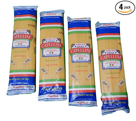 Trader Joe's Authentic Imported Italian Capellini Pasta, 1-Lb Bag (Pack of 4)
