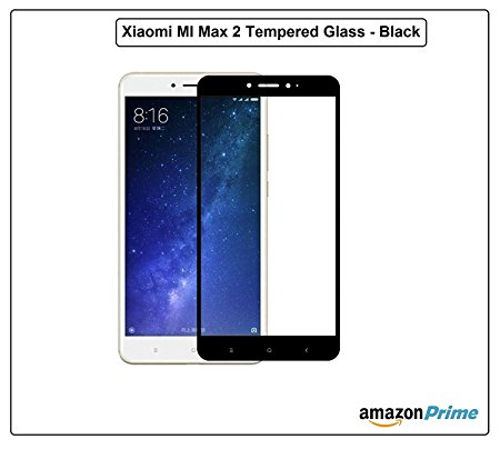 MARKET AFFAIRS™ Premium Full Screen Edge To Edge Coverage 2.5D Curved HD  Tempered Glass Screen Guard Protector For Mi Max 2 - (Black Edition)