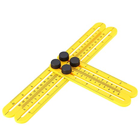 Frienda Angleizer Template Tool Multi-Angle Ruler Template Tool - Measures All Angles for Handymen, Builders, Craftsmen, Yellow