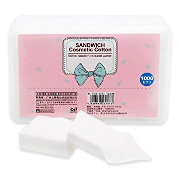QueenAcc 1000pcs Makeup Premium Cotton Facial Cotton Makeup Pad Soft Ultra Thin Face Cotton Pad Facial Cleansing Paper Nail Polish Remover Pads Wipe Skin Care. (1000 pcs)