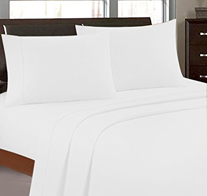 Bonne Nuit 300 Thread Count Hotel Collection Luxury Bedding Bed Sheets - Bestseller- Super Sale 100% Egyptian Cotton - Wrinkle Resistant Sheet Set-King Size Solid White Color