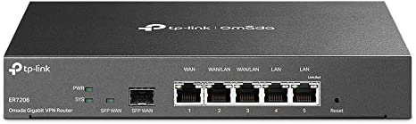 TP-Link Multi-WAN High-Performance Wired VPN Router | Increased Network Capacity| SPI Firewall | Omada SDN Integrated | Load Balance | Lightning Protection | Limited Lifetime Protection (TL-ER7206)