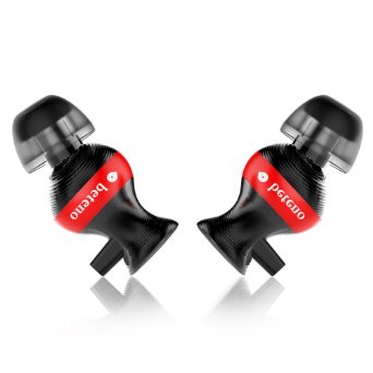 Wackolee GX-33 In-ear Headphones High Resolution Heavy Bass Earbuds Earphone for SmartPhones with Mic Volume Control fit for iPhone Android (Black/Red)