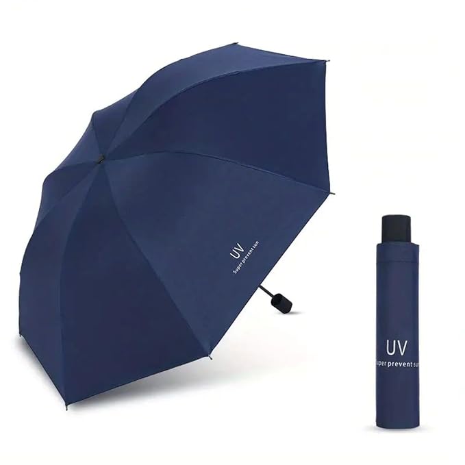 INFISPACE Manual Umbrella for Women & Men | UV-rays Protection, Black Film Coated | 3 Fold Umberalla for Rain & Sun