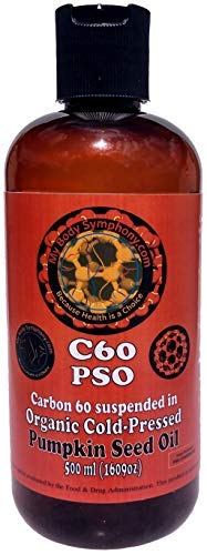 C60 Oil | 500 ml 99.9+% Pure Vacuum Oven Dried C60 |400mg Research Grade Carbon 60 in Organic Pumpkin Seed Oil | Made in Small Batch | Shipped in Amber Bottle for Freshness by Body Symphony