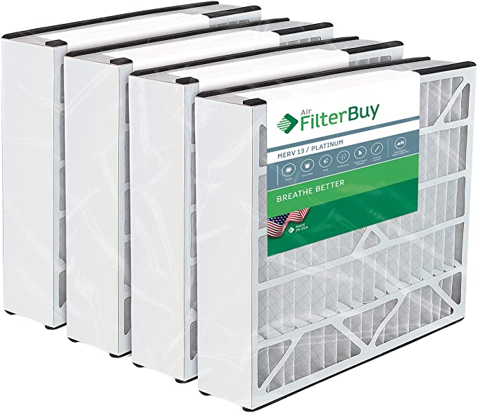 FilterBuy 20x20x5 Air Bear Trion 259112-103 Compatible Pleated AC Furnace Air Filters (MERV 13, AFB Platinum). 4 Pack.