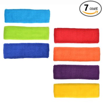 Cosmos Cotton Sports Basketball Headband/sweatband Head Sweat Band/brace (Pack of 7)