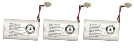 Uniden BBTY0651101 model BT1007 Nickel-Cadmium Rechargeable Cordless Phone Battery, DC 2.4V 500mAh (Pack of 3)