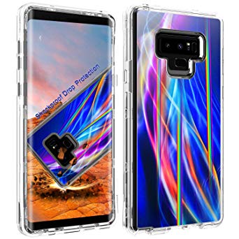 ACKETBOX Galaxy Note 9 Case，Color Beam Design 3in1 Heavy Duty Hybrid Impact Defender PC Case Sturdy Bumper Transparent TPU Full Body Protective Cover for Galaxy Note 9(Color Beam)