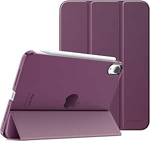 MoKo for iPad Mini 7 (A17 Pro) Case 2024,iPad Mini 6 Case 2021,8.3-inch iPad Mini 7th/6th Generation Case,Slim Lightweight Hard Back Shell Stand Cover for iPad Mini 2024 with Touch ID, Dark Purple