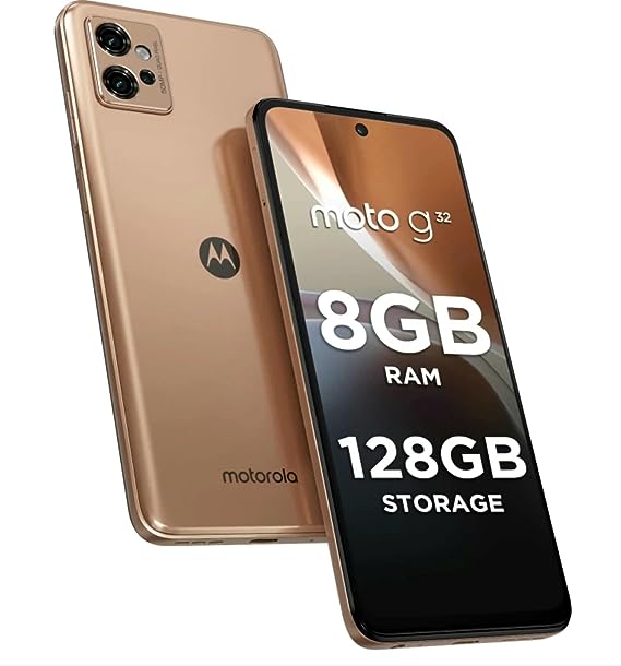 Motorola G32 4G (Rose Gold, 8GB RAM, 128GB Storage)