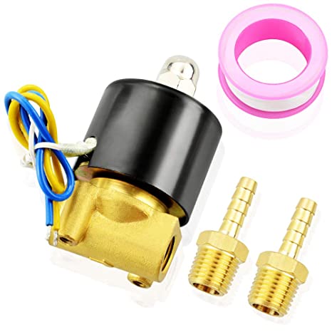 Tailonz Pneumatic 1/4 Inch NPT 12V/24V/110V/220V Brass Electric Solenoid Valve 2W025-08 Normally Closed Water, Air, Diesel