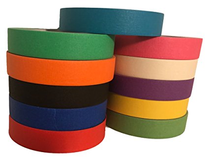 Vibrant Multi Colored Masking Tape 10 Rolls Plus one Bonus Roll