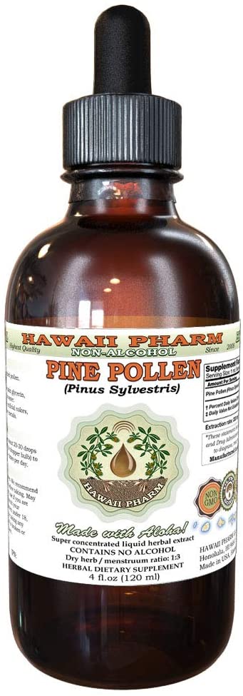 Pine Pollen, Song Hua Fen (Pinus Sylvestris) Tincture, Dried Pollen Liquid Extract, Pine Pollen, Glycerite Herbal Supplement 4 oz