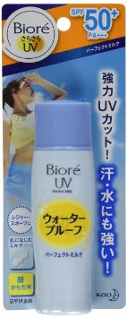 Biore Sarasara Uv Perfect Milk Waterproof Sunscreen 40ml Spf50 Pa for Face and Body
