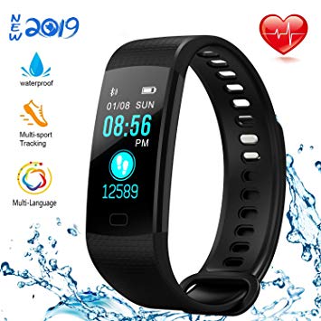 NUHIWIY Fitness Tracker,Activity Tracker,Heart Rate Monitor,Waterproof Smart Watch,Calorie Counter,Sleep Monitor,Pedometer,Fitness Tracker for Women,Men,Kids,Multi-Language,Android and iOS,Bluetooth