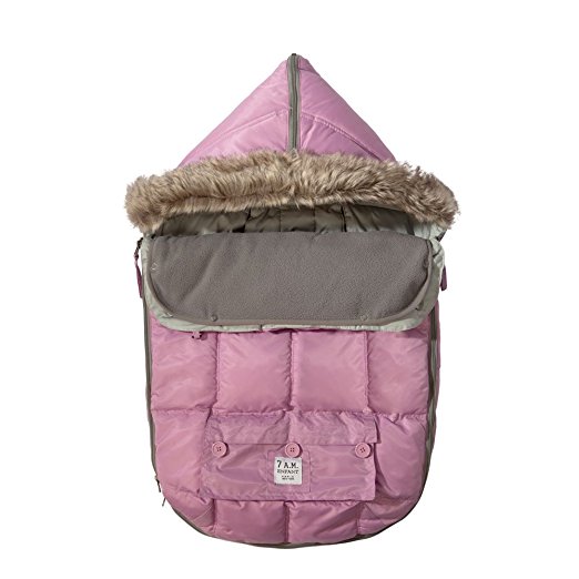7AM Enfant "Le Sac Igloo" Footmuff, Converts into a Single Panel Stroller and Car Seat Cover - Pink, Medium