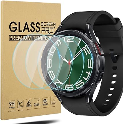 Diruite 4-Packs Screen Protector for Samsung Galaxy Watch 6 Classic 47mm Tempered Glass,HD Anti-Scratch Screen Protector for Samsung Galaxy Watch 6 Classic 47mm Smartwatch Screen Protection Cover