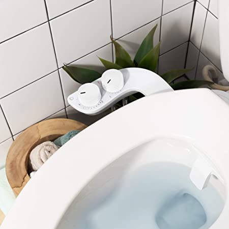 Spritz Luxury Warm Water Bidet Attachment (White) – Non-Electric Bidet Toilet Sprayer – Feminine Wash – Self-Cleaning Bidet – Warm and Cold Water Bidet