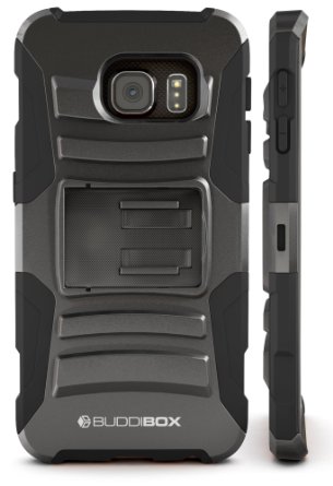 Galaxy S6 Edge Case BUDDIBOX HSeries Heavy Duty Swivel  Belt Clip Holster with Kickstand Maximal Protection Case for Samsung Galaxy S6 Edge Black