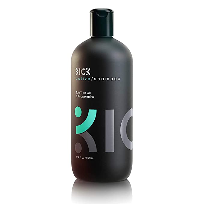 Mens Shampoo by Kick -Tea Tree Oil and Mint Shampoo for Men - Itchy Scalp Treatment   Sulfate Free Mens Shampoo for Thinning Hair -Powerful Anti Dandruff Mens Shampoo, 525ml (17.5 ounces)