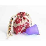 SckoonCup - Made in USA FDA Clreared , organic cotton menstrual cup Pouch - ZEN Purple Size B Large