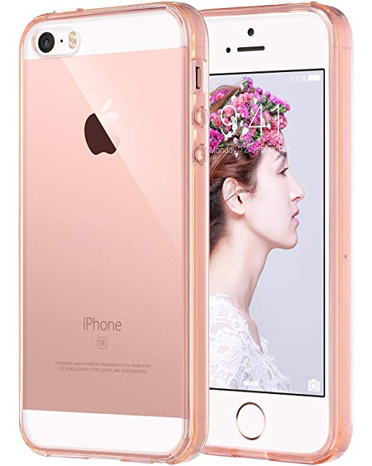 ULAK iPhone SE Case Clear, iPhone 5s case, iPhone 5 case, Clear Slim Fit 5/5S/SE Case with Transparent Flexible Soft TPU Bumper Shock-Absorption Cover -Retail Packaging - Rose Gold