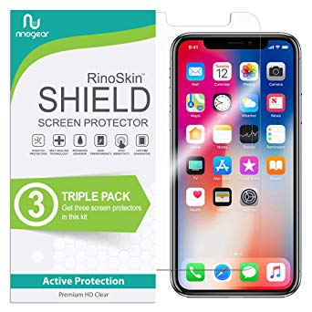 [3-Pack] RinoGear for iPhone X/XS Screen Protector Case Friendly Screen Protector for iPhone X/XS Accessory Full Coverage Clear Film