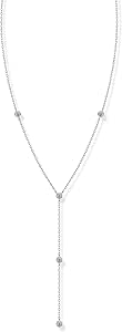 PAVOI 14K Gold Plated Lariat Station Necklace for Women | Simulated Diamond Chain Necklace | Cubic Zirconia Necklace