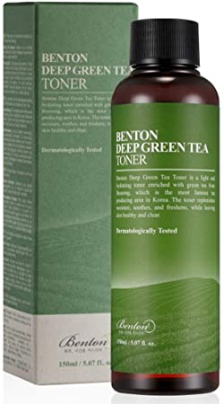 BENTON Deep Green Tea Toner 150 (5.07 fl.oz.) - Nourishing & Hydrating Facial Toner for Oily and Sensitive Skin, Skin Soothing & Purifying